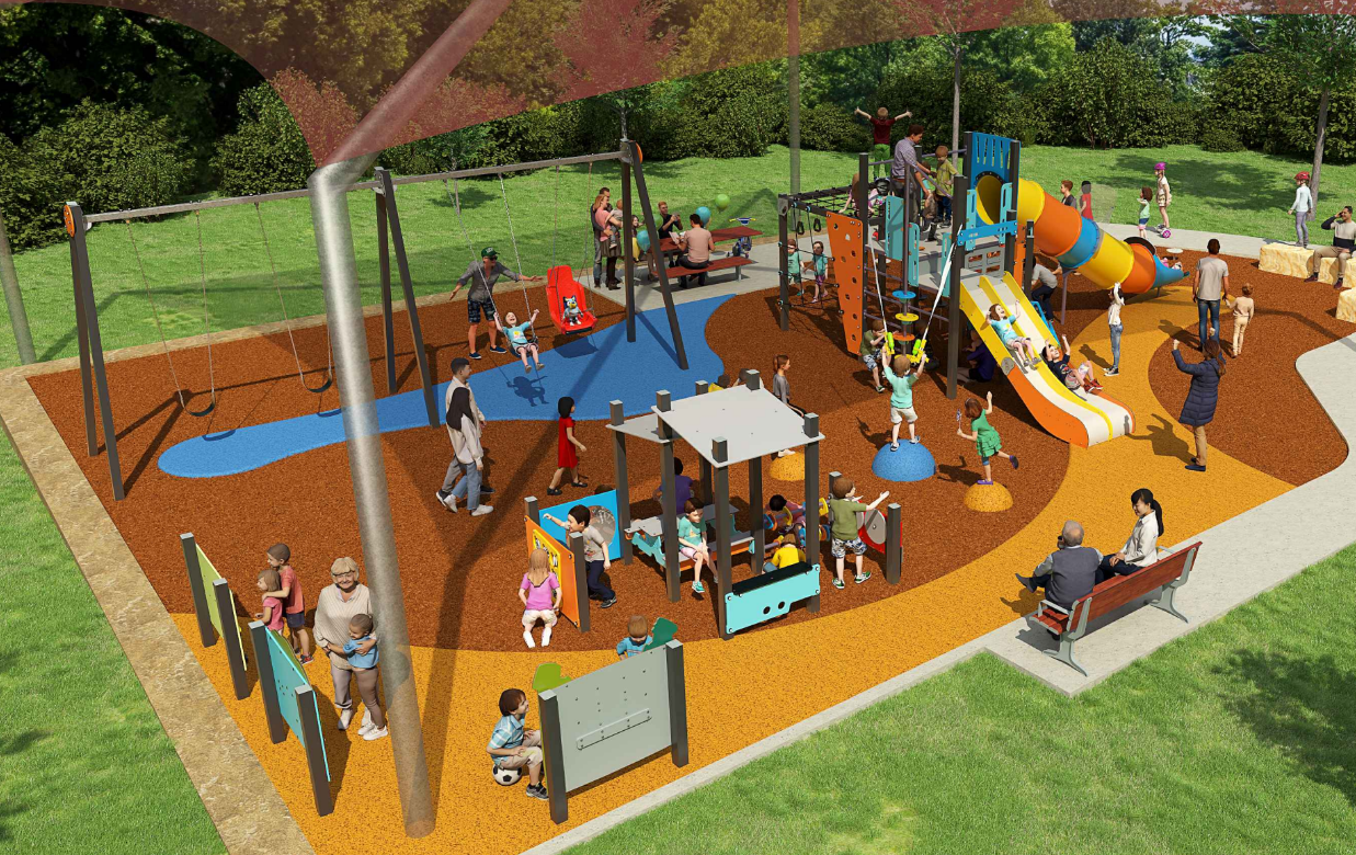 Aerial of Greenway Drive Reserve playspace design