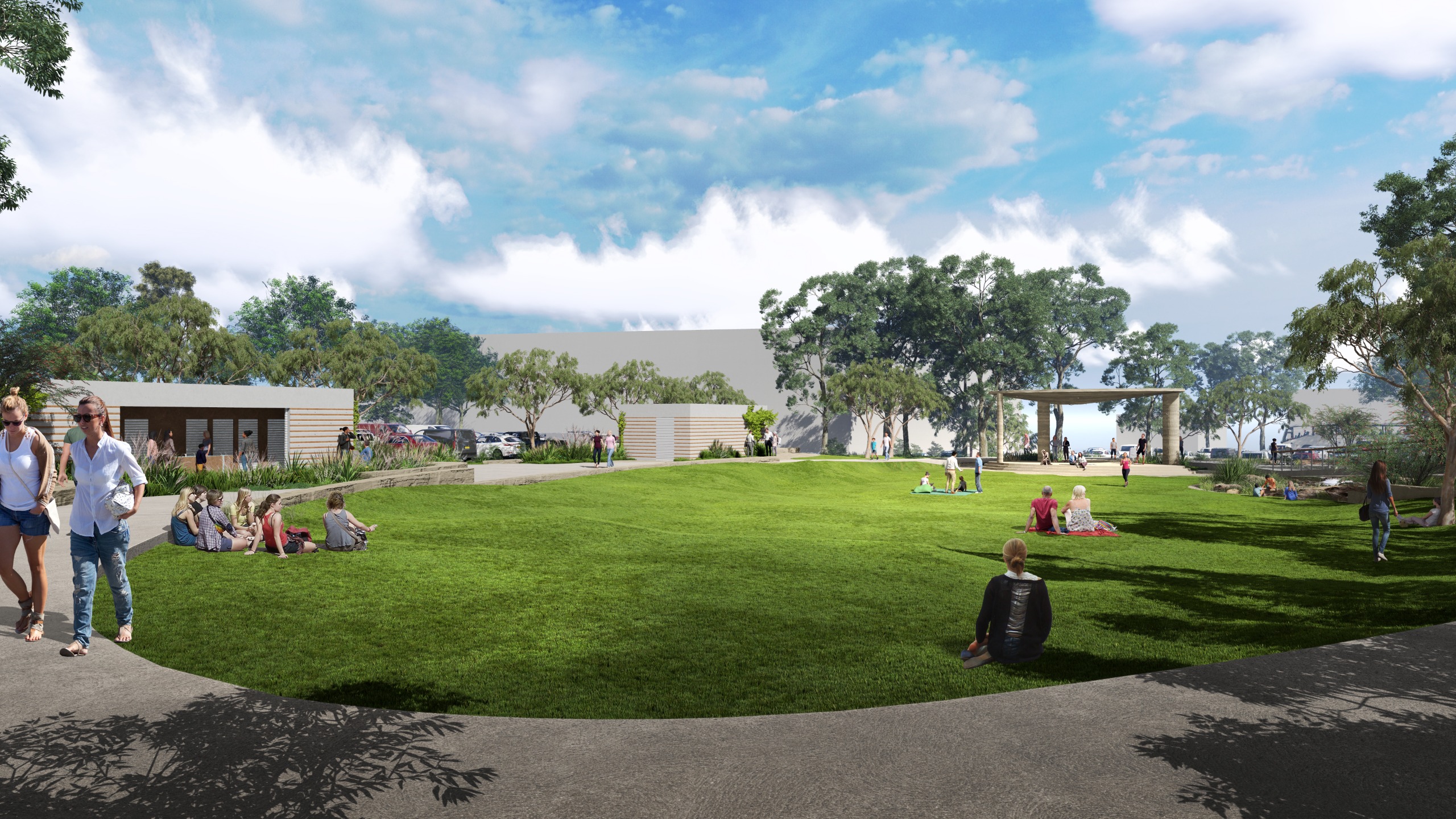 artist render of lawn area