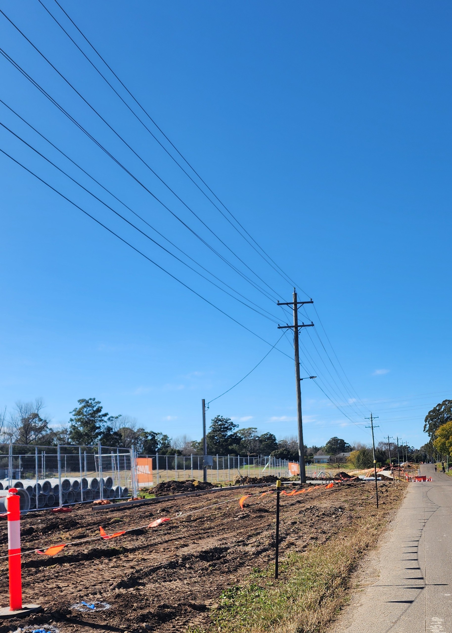 Drainage works have begun along Factory Road.