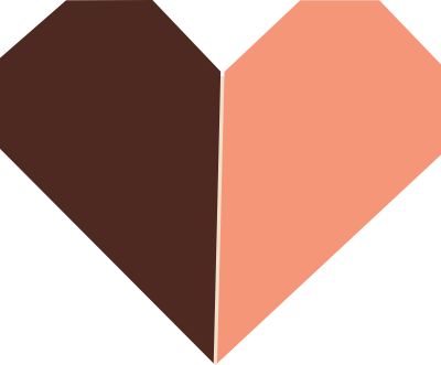 An origami heart in shades of brown and orange