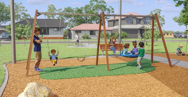 3 bay swingset
