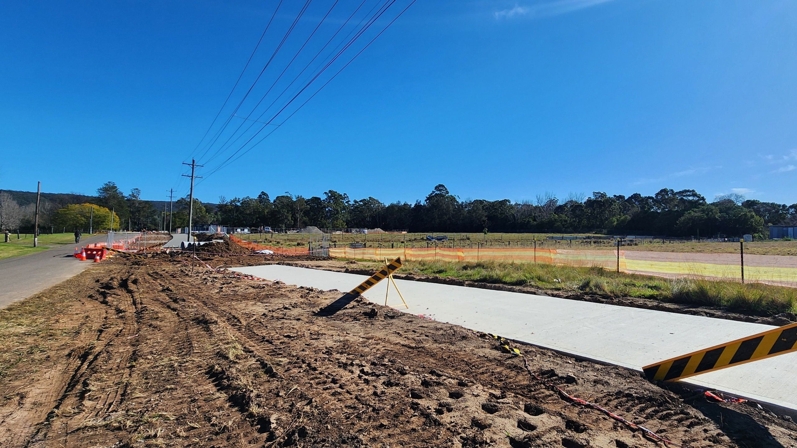 New shared path along Factory Road under construction.