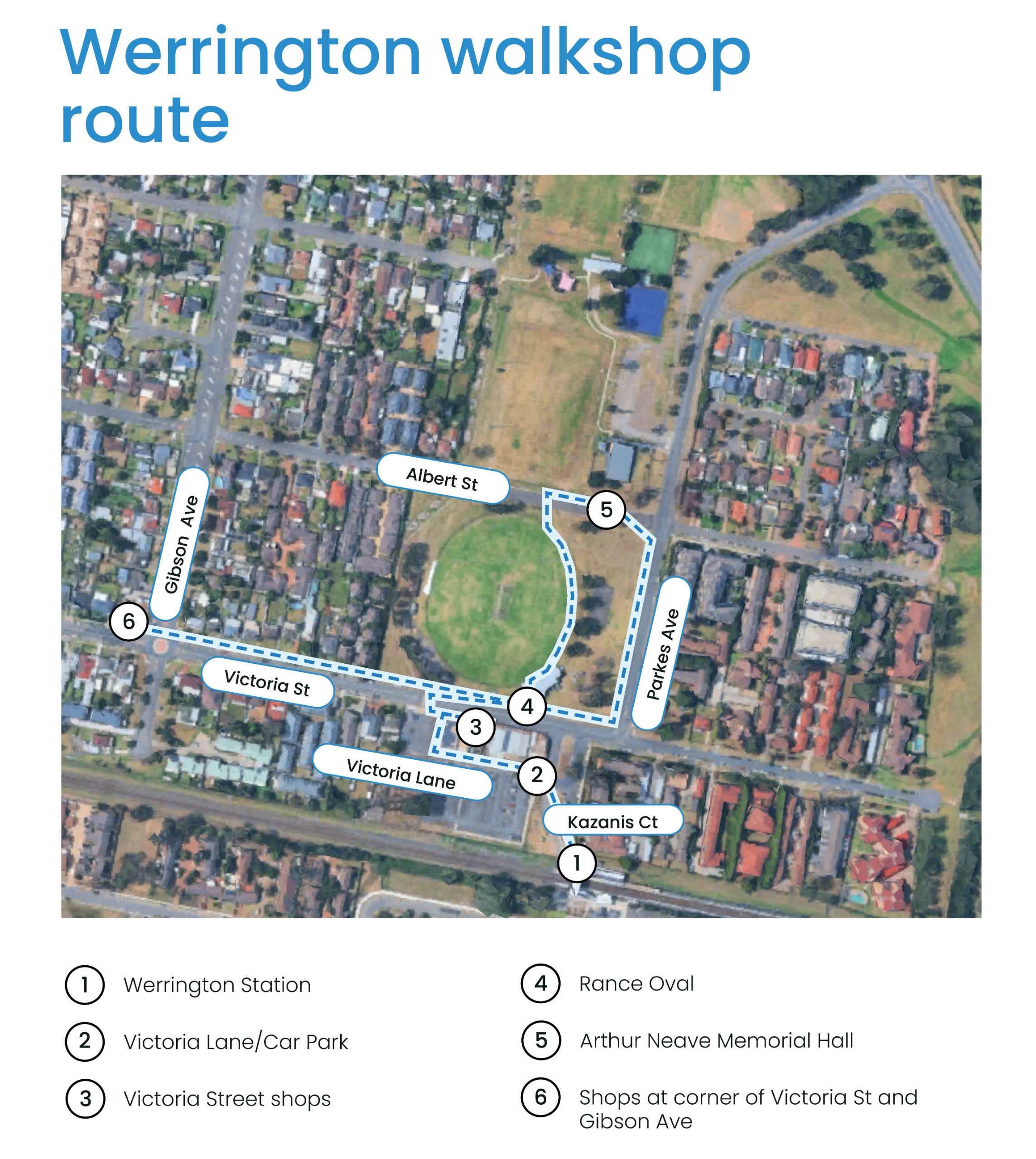 Map of Werrington walkshop route