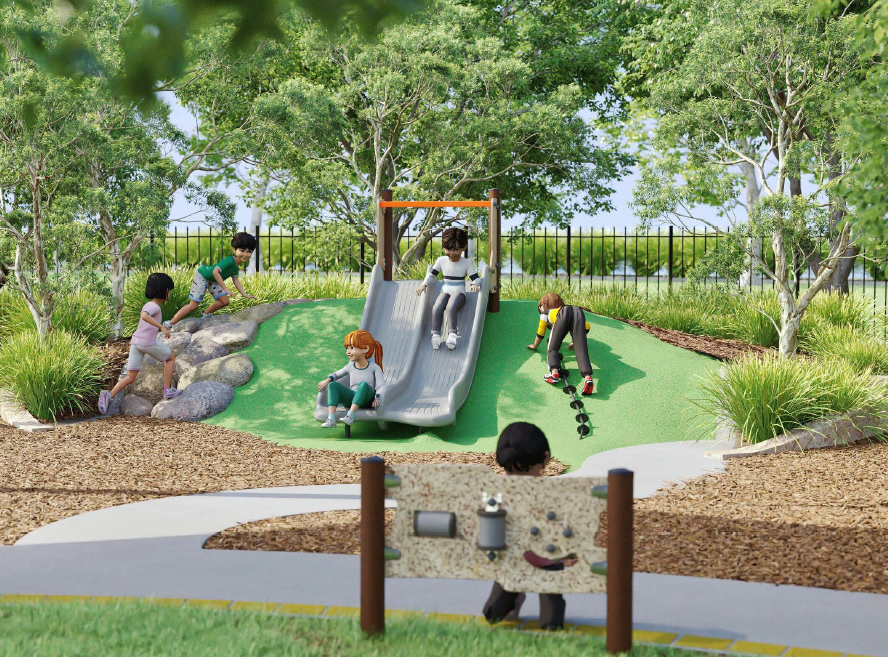 Junior mound slide - Glenmore Park Child and Family Centre playspace