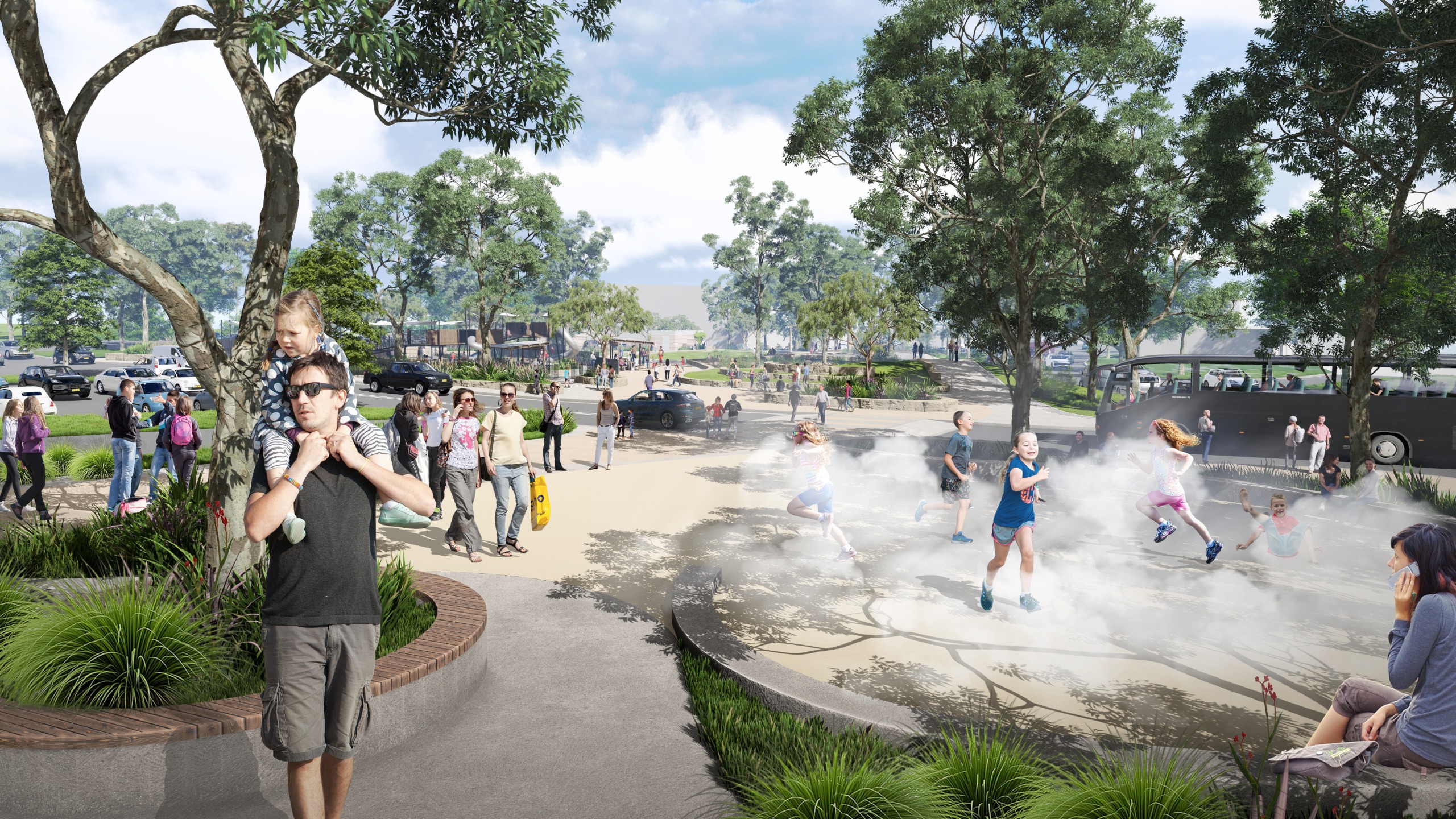 artist render of central park near Carinya Avenue