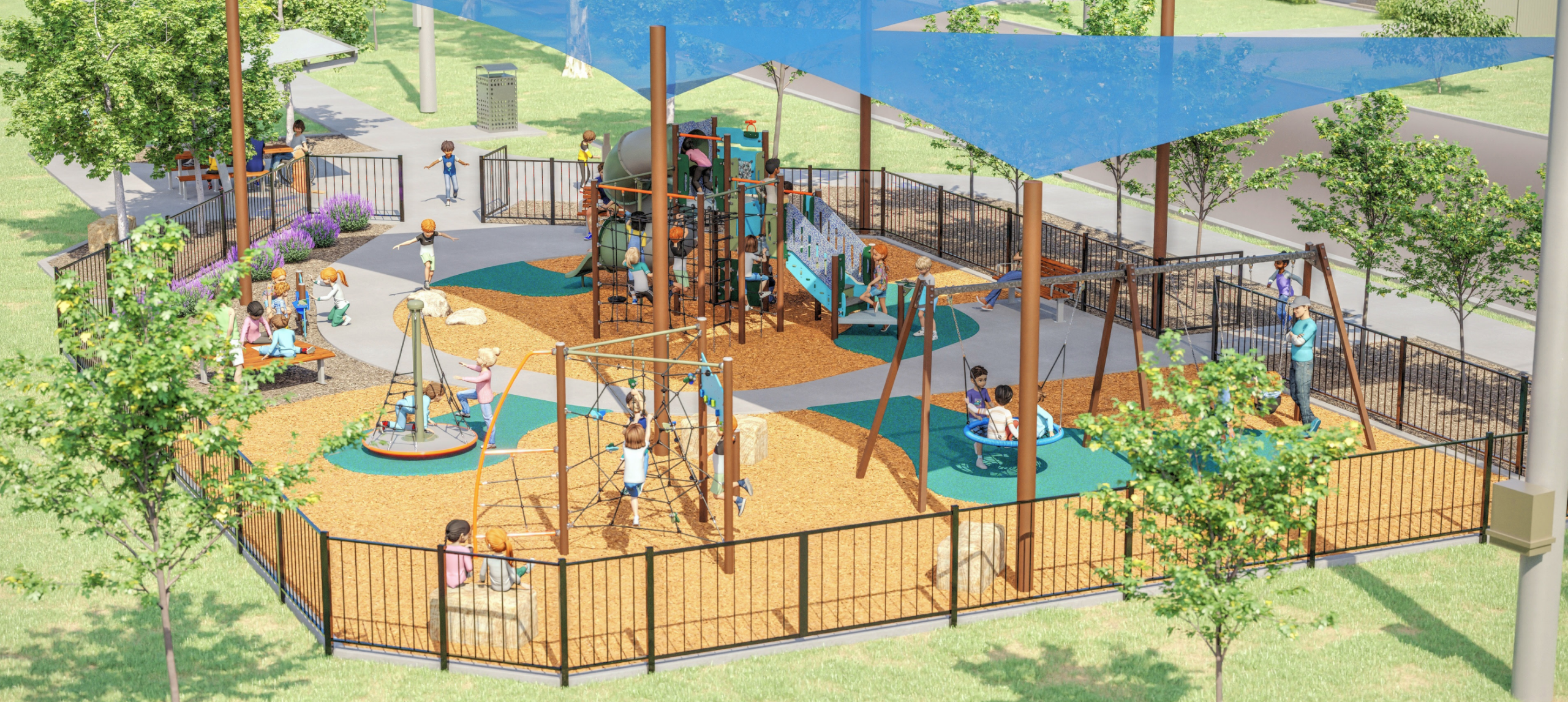 Aerial view of Allsopp and Paterson playspace design
