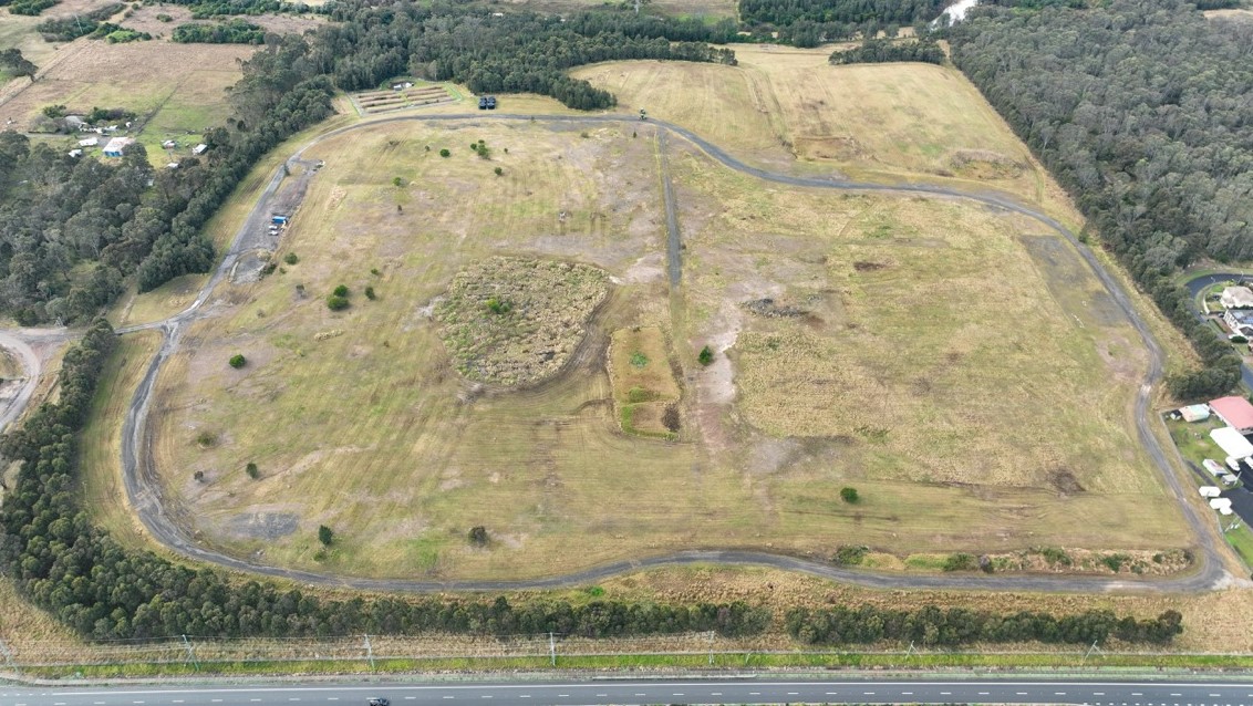 Start of construction: aerial of Gipps Street site at start of construction