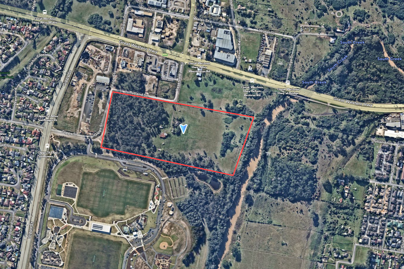 ​Location of new indoor multi-sports arena.