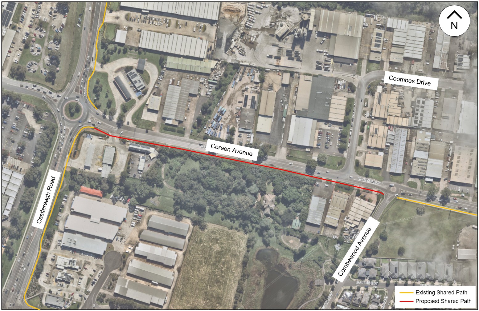 Aerial view of scope of works 